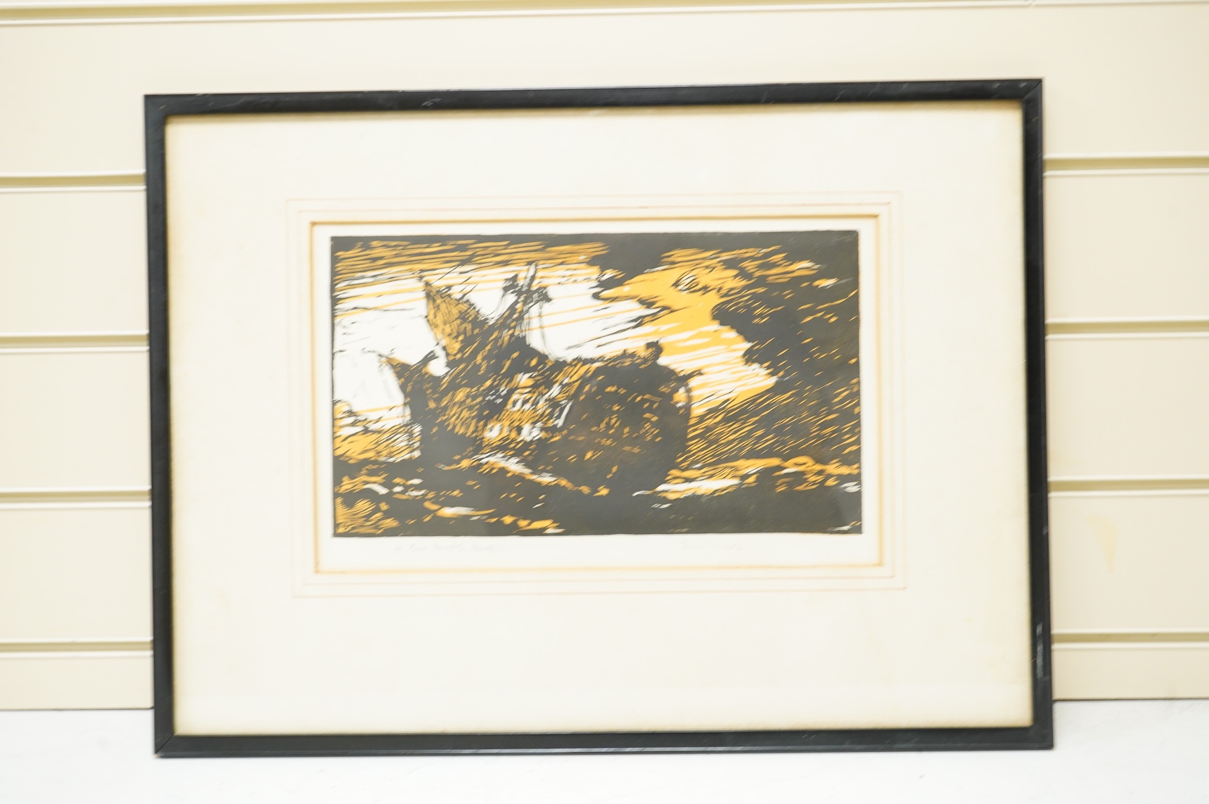 Frank Brangwyn RA RWS RBA (Welsh, 1867-1956) and George H. Webb, ‘The Wreck’, signed in pencil by both artists, colour lithograph, 21 x 34cm